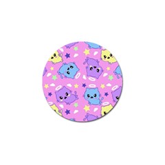 Seamless Pattern With Cute Kawaii Kittens Golf Ball Marker by Grandong