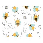 Bee Art Pattern Design Wallpaper Background Print Two Sides Premium Plush Fleece Blanket (Large) 80 x60  Blanket Front