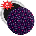 Geometric Pattern Retro Style Background 3  Magnets (10 pack)  Front