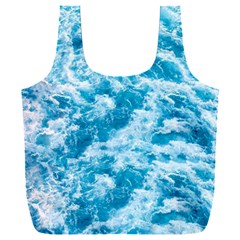 Blue Ocean Wave Texture Full Print Recycle Bag (xxl) by Jack14