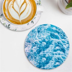 Blue Ocean Wave Texture Uv Print Round Tile Coaster by Jack14
