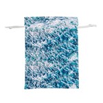 Summer Blue Ocean Wave Lightweight Drawstring Pouch (S) Front