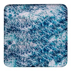 Summer Blue Ocean Wave Square Glass Fridge Magnet (4 Pack) by Jack14