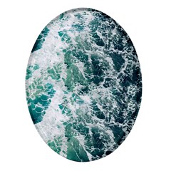 Blue Ocean Waves Oval Glass Fridge Magnet (4 Pack) by Jack14