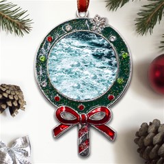 Ocean Wave Metal X mas Lollipop With Crystal Ornament by Jack14