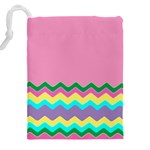 Easter Chevron Pattern Stripes Drawstring Pouch (4XL) Back