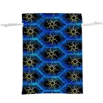 Blue Bee Hive Pattern Lightweight Drawstring Pouch (XL) Back