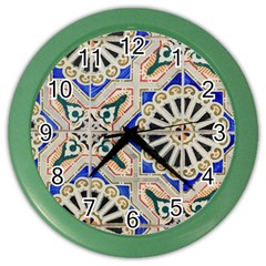 Ceramic-portugal-tiles-wall- Color Wall Clock by Amaryn4rt