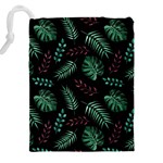 Tropical Leaves Pattern Drawstring Pouch (4XL) Back
