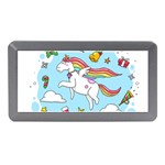 Merry Christmas Xmas Doodle Sketch Cartoon Unicorn Memory Card Reader (Mini) Front