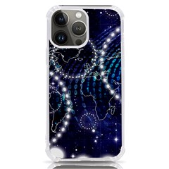 Continents Stars Networks Internet Iphone 13 Pro Max Tpu Uv Print Case by Pakjumat