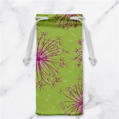 Dandelion Flower Background Nature Flora Drawing Jewelry Bag by Pakjumat