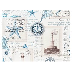 Nautical Lighthouse Vintage Postcard French Writing Premium Plush Fleece Blanket (extra Small) by Pakjumat