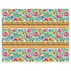 Flower Fabric Design Premium Plush Fleece Blanket (medium) by Pakjumat