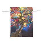 Psychedelic Tree Abstract Psicodelia Lightweight Drawstring Pouch (L) Front