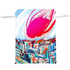 Artistic Psychedelic Art Lightweight Drawstring Pouch (xl) by Modalart