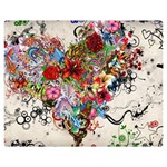 Valentine s Day Heart Artistic Psychedelic Two Sides Premium Plush Fleece Blanket (Medium) 60 x50  Blanket Front