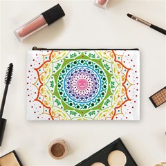 Mandala Pattern Rainbow Pride Cosmetic Bag (medium) by Vaneshop