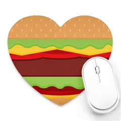 Cake Cute Burger Heart Mousepad by Dutashop