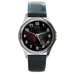 Universal Balance Moon Abstract Star Sun Universe Round Metal Watch by Modalart