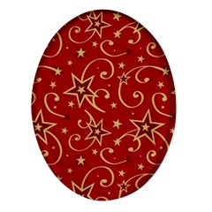 Christmas Texture Pattern Red Craciun Oval Glass Fridge Magnet (4 Pack) by Sarkoni