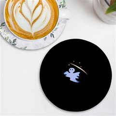 Ghost Night Night Sky Small Sweet Uv Print Round Tile Coaster by Amaryn4rt