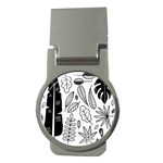 Leaves Plants Doodle Drawing Money Clips (Round)  Front