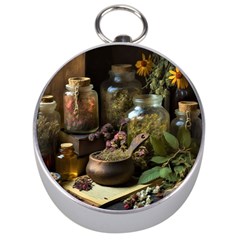 Apothecary Old Herbs Natural Silver Compasses by Sarkoni
