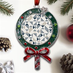 Geometric Triangle Modern Mosaic Metal X mas Lollipop With Crystal Ornament by Amaryn4rt