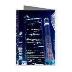 Black Building Lighted Under Clear Sky Mini Greeting Cards (Pkg of 8) Left