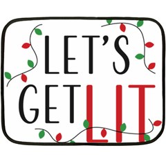 Let s Get Lit Christmas Jingle Bells Santa Claus Fleece Blanket (mini) by Ndabl3x