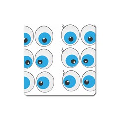 Eyes Comic Cartoon Fun Funny Toon Square Magnet by Ndabl3x