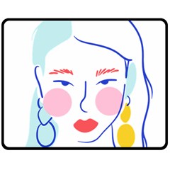 Art Womens Lovers Two Sides Fleece Blanket (medium) by Ndabl3x