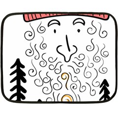 Santa Claus Cabin Hut Campfire Fleece Blanket (mini) by Ndabl3x
