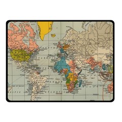 Vintage World Map Fleece Blanket (small) by Ndabl3x