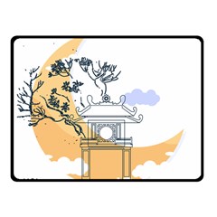 Poster Map Flag Lotus Boat Ha Noi Vietnam Fleece Blanket (small) by Grandong