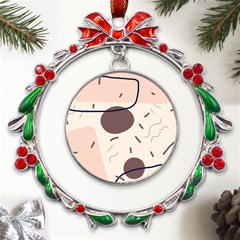 Computer Network Technology Tech Digital Metal X mas Wreath Ribbon Ornament by Grandong