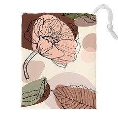 Abstract Flower Leaves Pattern Drawstring Pouch (5xl) by Grandong