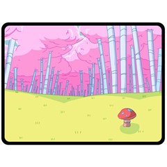 Red Mushroom Animation Adventure Time Cartoon Multi Colored Fleece Blanket (large) by Sarkoni