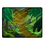 Green Pine Trees Wallpaper Adventure Time Cartoon Green Color Fleece Blanket (Small) 50 x40  Blanket Front