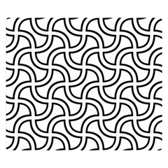 Pattern Monochrome Repeat Black And White Premium Plush Fleece Blanket (small) by Pakjumat