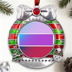 Pattern Banner Set Dot Abstract Metal X Mas Ribbon With Red Crystal Round Ornament Front