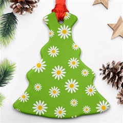 Daisy Flowers Floral Wallpaper Ornament (christmas Tree)  by Apen