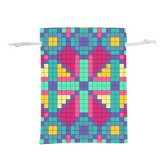 Checkerboard Squares Abstract Texture Patterns Lightweight Drawstring Pouch (s) by Apen