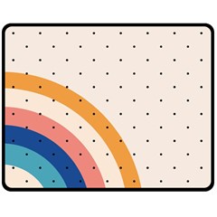 Retro Abstract Geometric Two Sides Fleece Blanket (medium) by Modalart
