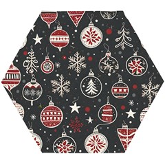 Christmas Decoration Winter Xmas Wooden Puzzle Hexagon by Modalart
