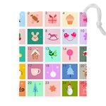 Christmas Wreath Advent Drawstring Pouch (4XL) Front