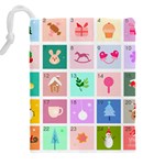 Christmas Wreath Advent Drawstring Pouch (4XL) Back