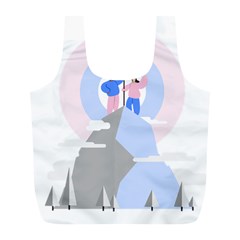 Achievement Success Mountain Clouds Full Print Recycle Bag (l) by Modalart