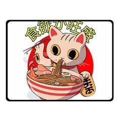 Ramen Cat Noodles Cute Japanes Fleece Blanket (small) by Modalart